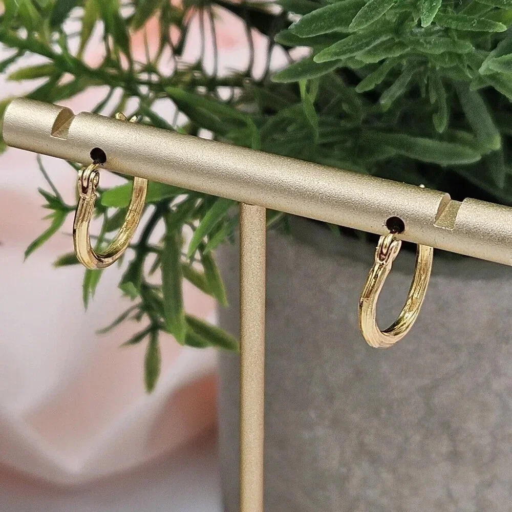 Premier Designs‎ Vintage Goldtone Round Snap Hoop Earrings